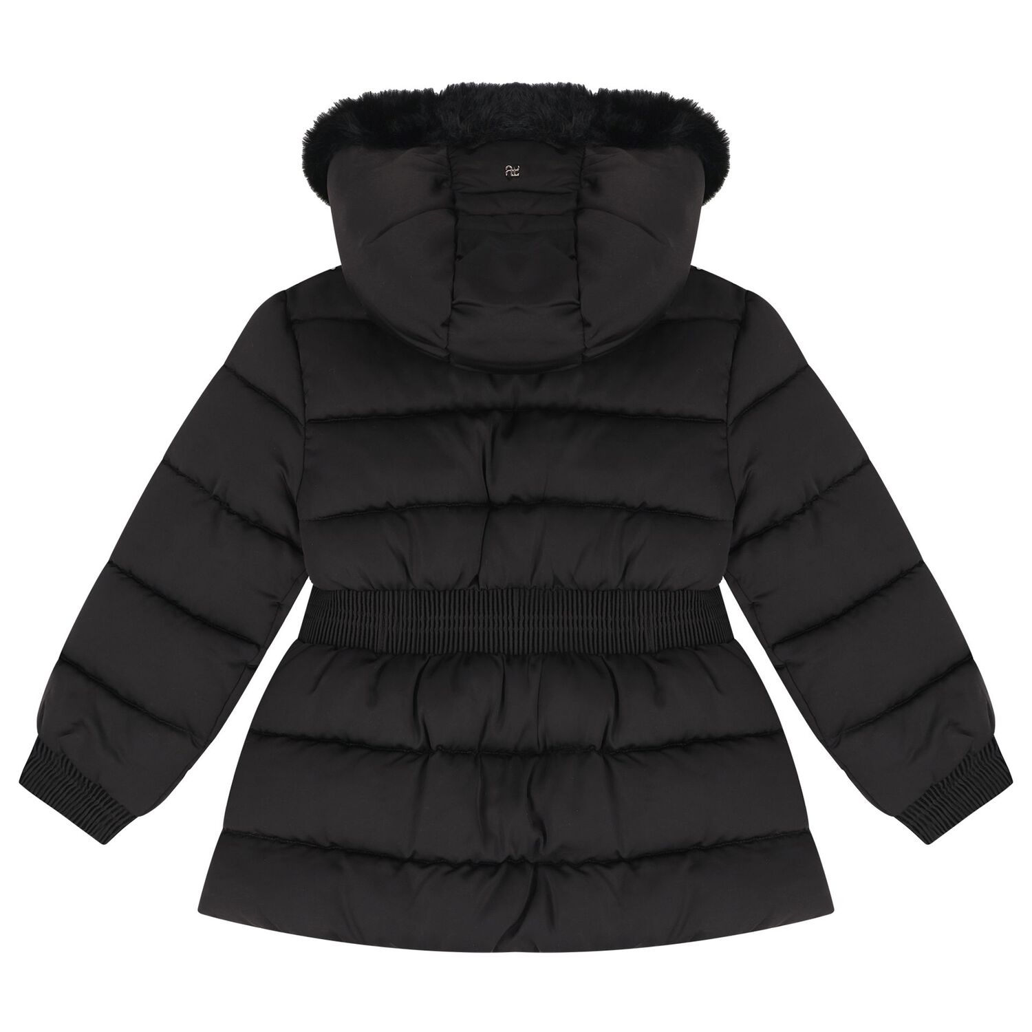 Girls Black Puffer Jacket, 1, hi-res