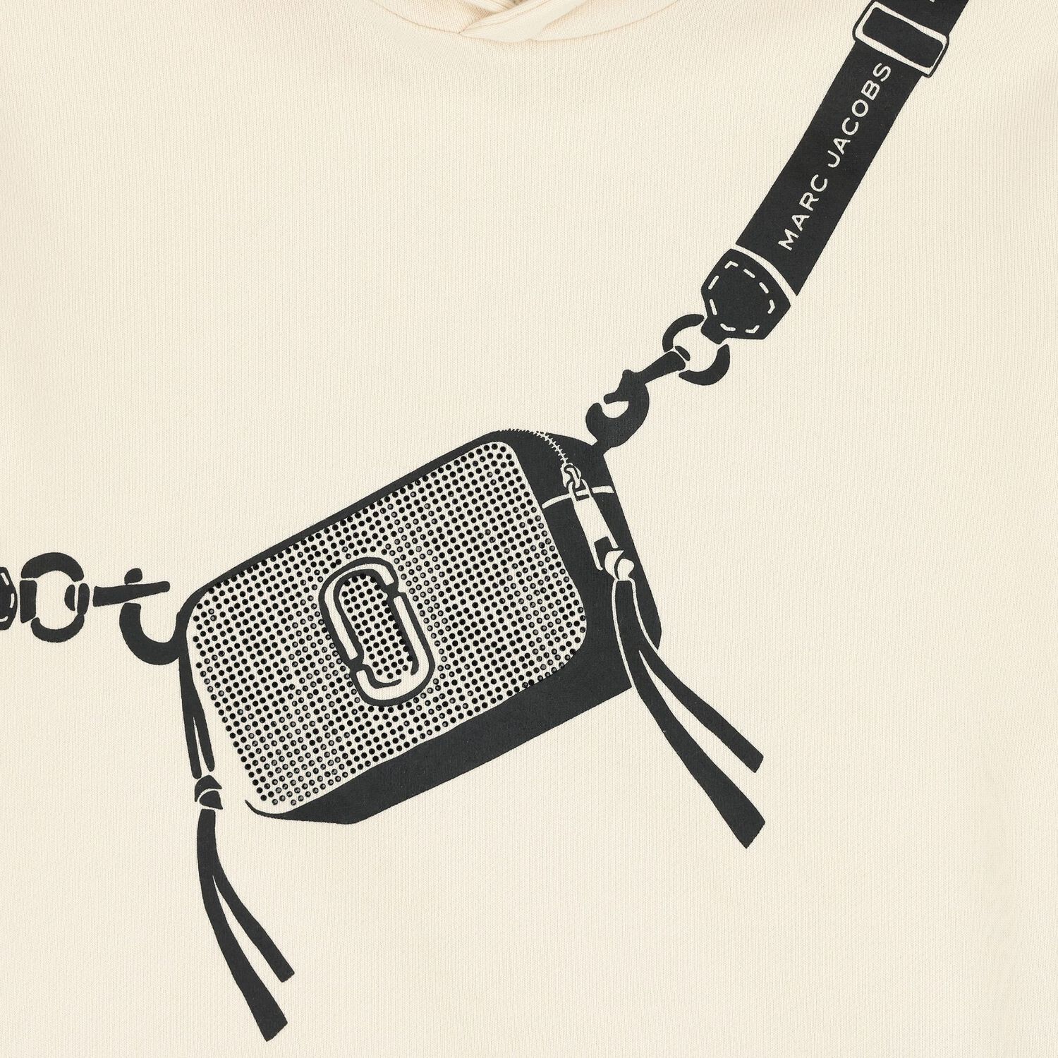 توب بنات هودي بطبعة حقيبة باللون العاجي, 1, hi-res image number null