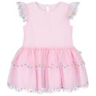 Younger Girls Pink Tulle Dress, 1, hi-res