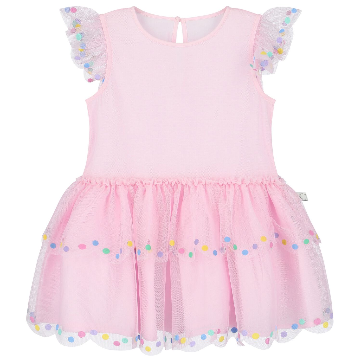 Younger Girls Pink Tulle Dress, 1, hi-res