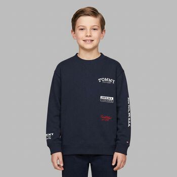 Boys Navy Blue Logo Sweatshirt