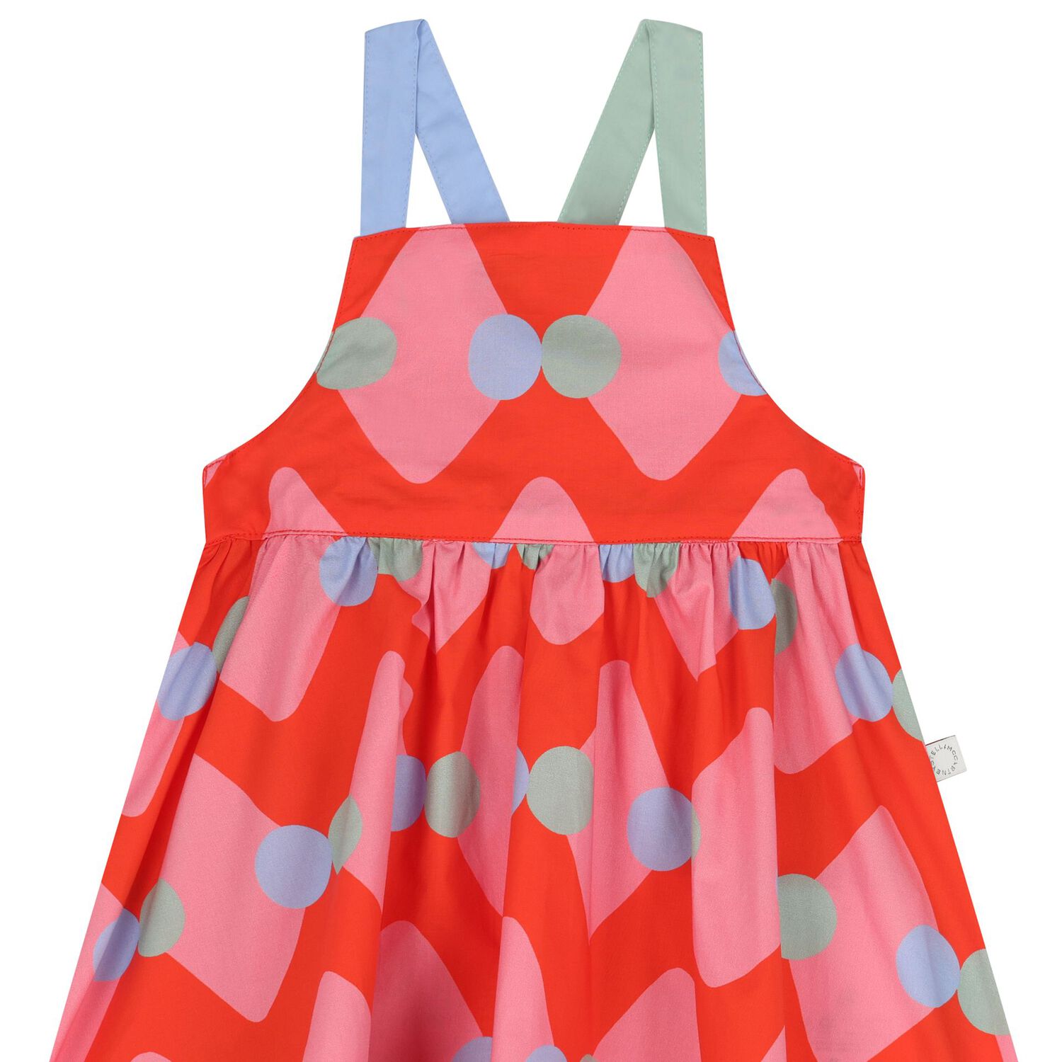 Younger Girls Red Diamond & Dot Dress Set, 1, hi-res