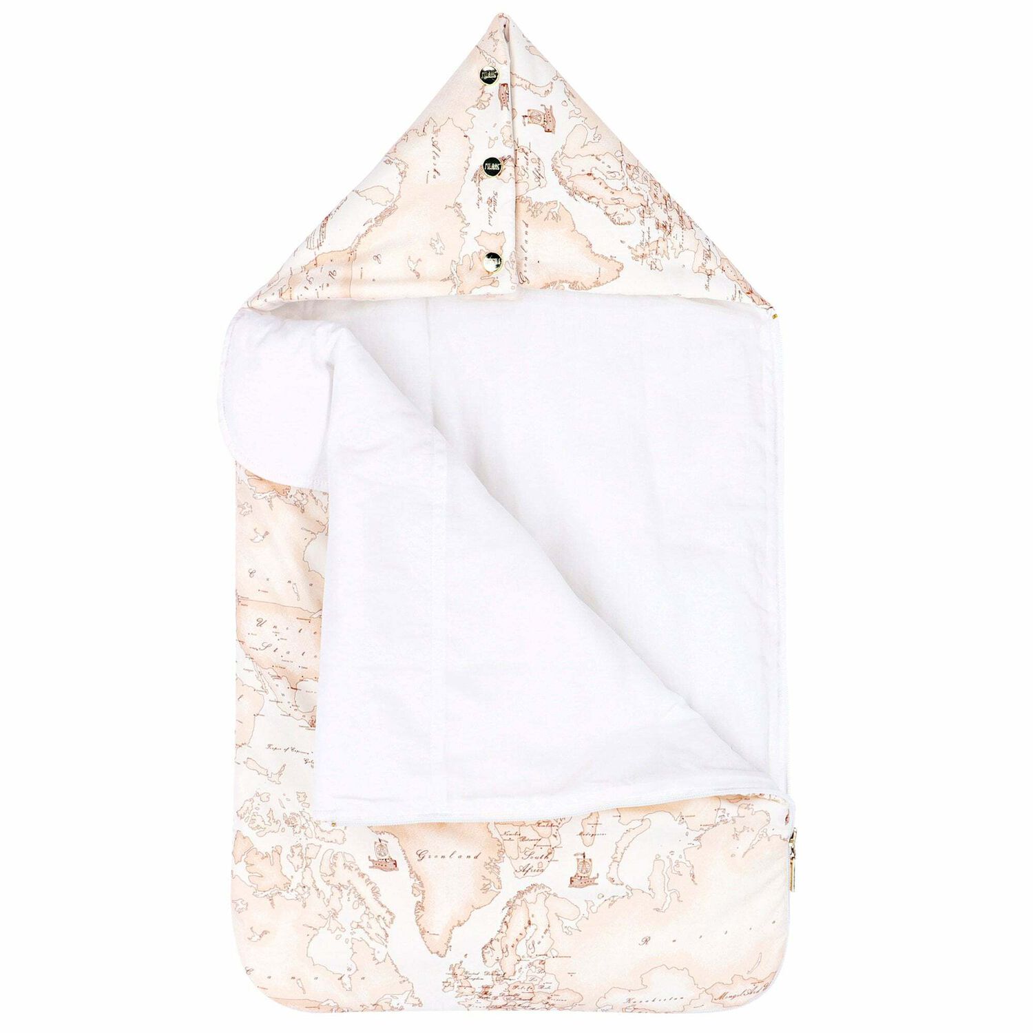 Beige Geo Map Baby Nest, 2, hi-res