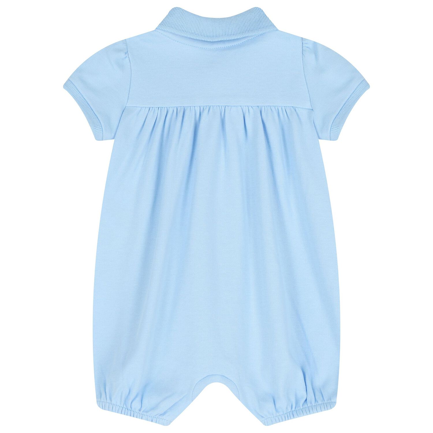 Baby Girls Blue Logo Romper, 1, hi-res
