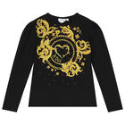 Girls Black & Gold Skirt Set, 1, hi-res