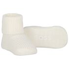 Ivory Baby Hat & Booties Gift Set, 1, hi-res