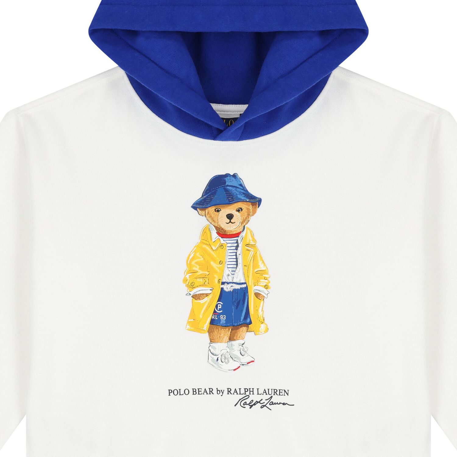 Girls White Polo Bear Hooded Top, 1, hi-res image number null