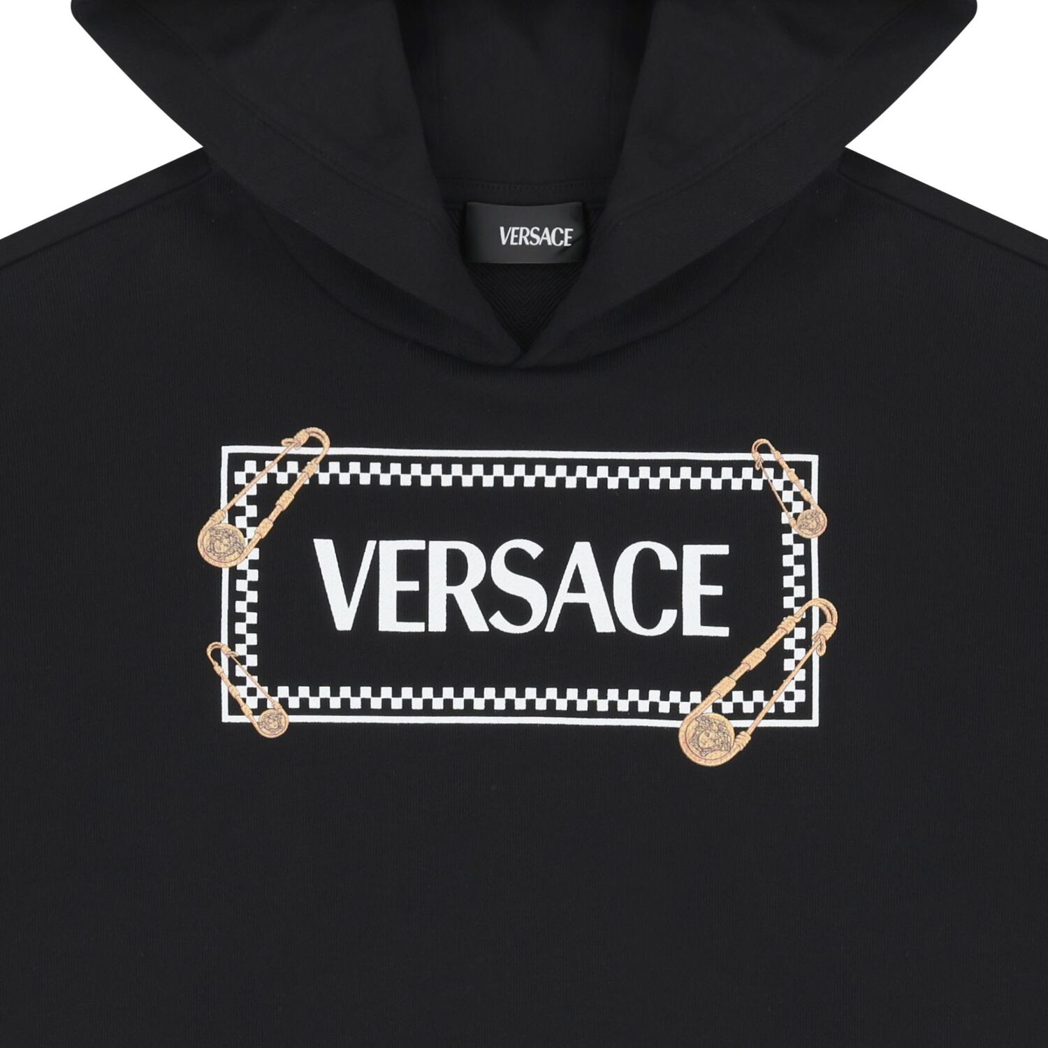 Black Logo Hooded Top, 1, hi-res
