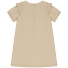 Girls Beige Logo Bag Dress, 2, hi-res