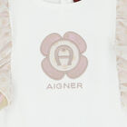 فستان بالشعار باللون الأبيض والذهبي , 1, hi-res