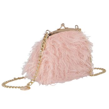 Girls Pink Fringe Handbag