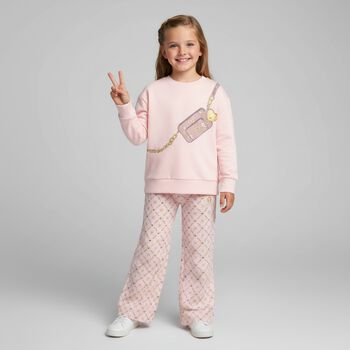 Girls Pink Crossbody Bag Sweatshirt