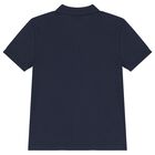 Boys Navy Blue Logo Polo Shirt, 1, hi-res