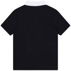 Boys Navy Blue Logo Polo Shirt, 2, hi-res