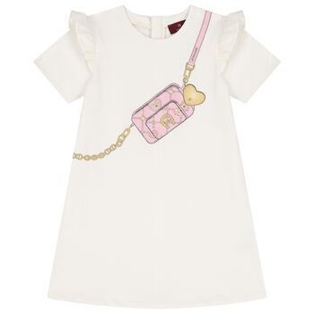 Girls Ivory Logo Bag Dress
