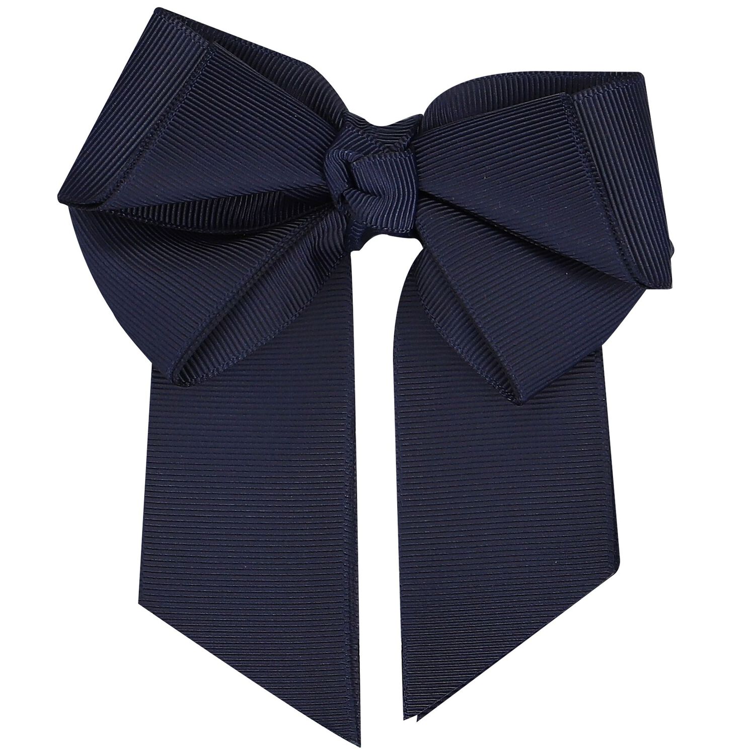 Girls Navy Blue Ribbon Bow Hair Clip, 3, hi-res image number null