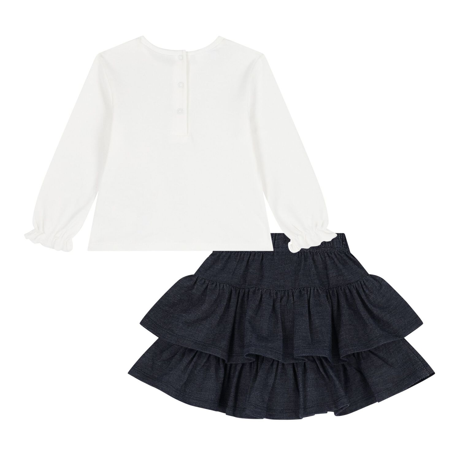 Younger Girls Ivory & Blue Skirt Set, 1, hi-res image number null
