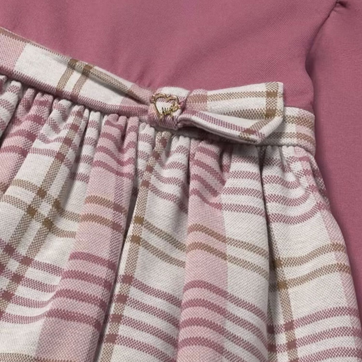 Younger Girls Red & Beige Plaid Dress, 2, hi-res