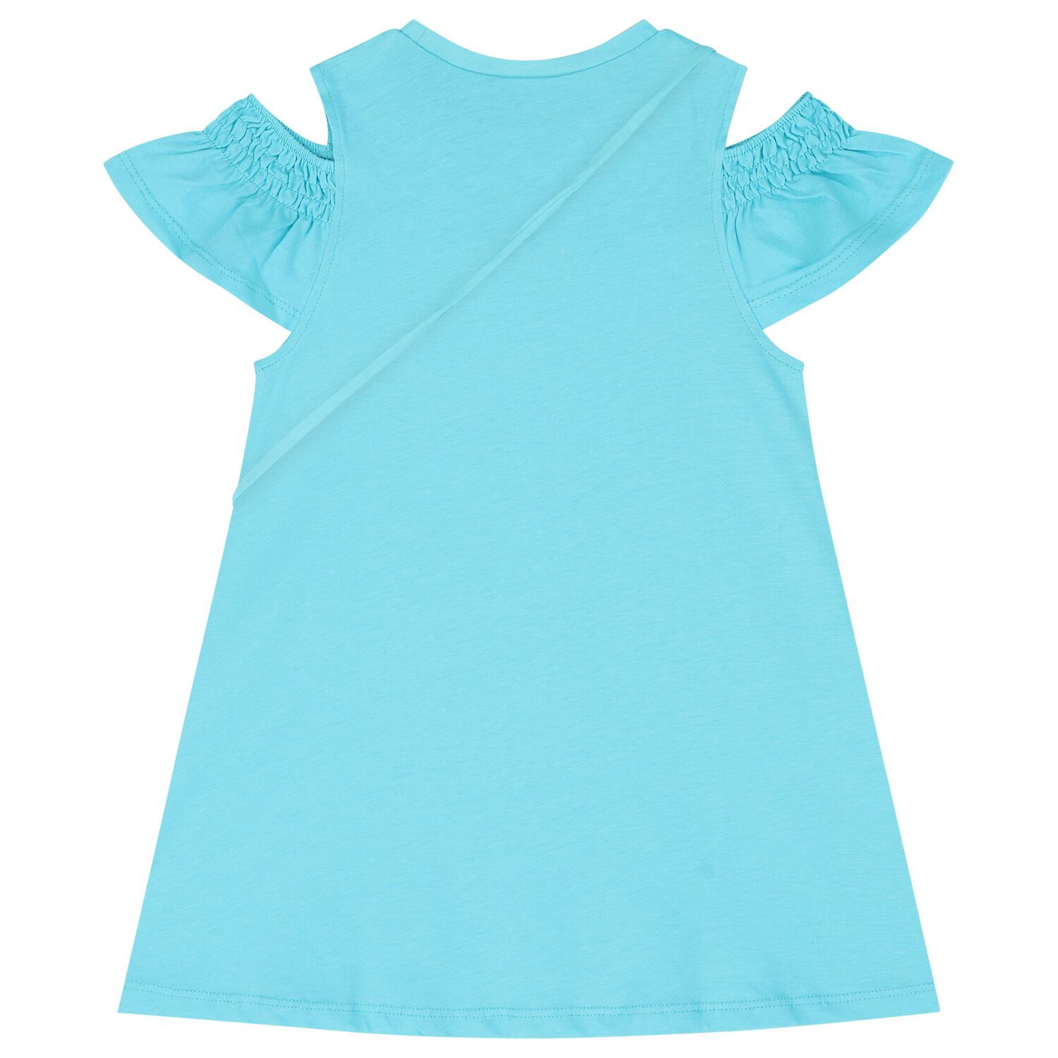 Girls Blue Ruffled Dress Set, 4, hi-res