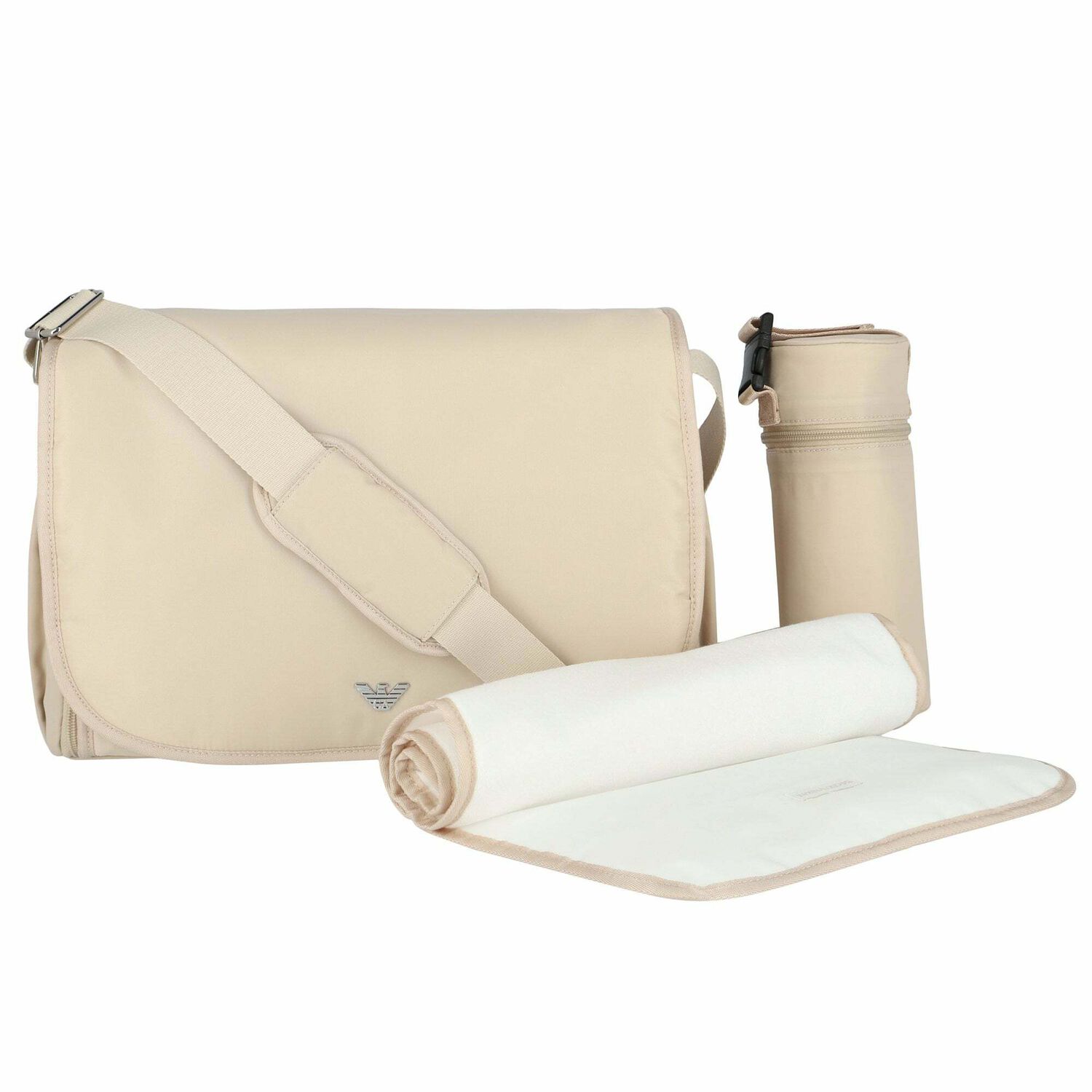 Beige Logo Baby Changing Bag, 6, hi-res