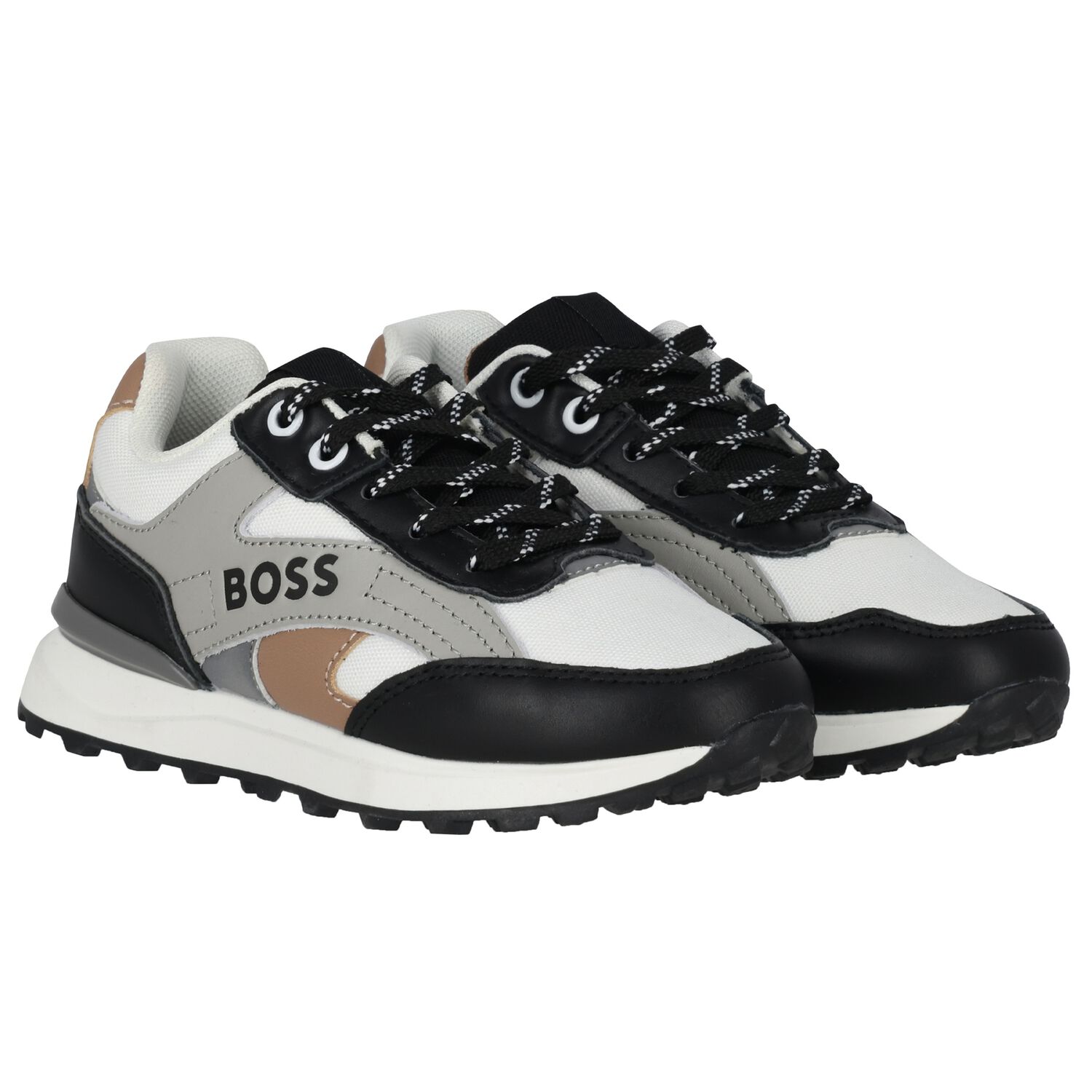 Boys Multi-Coloured Logo Trainers, 1, hi-res