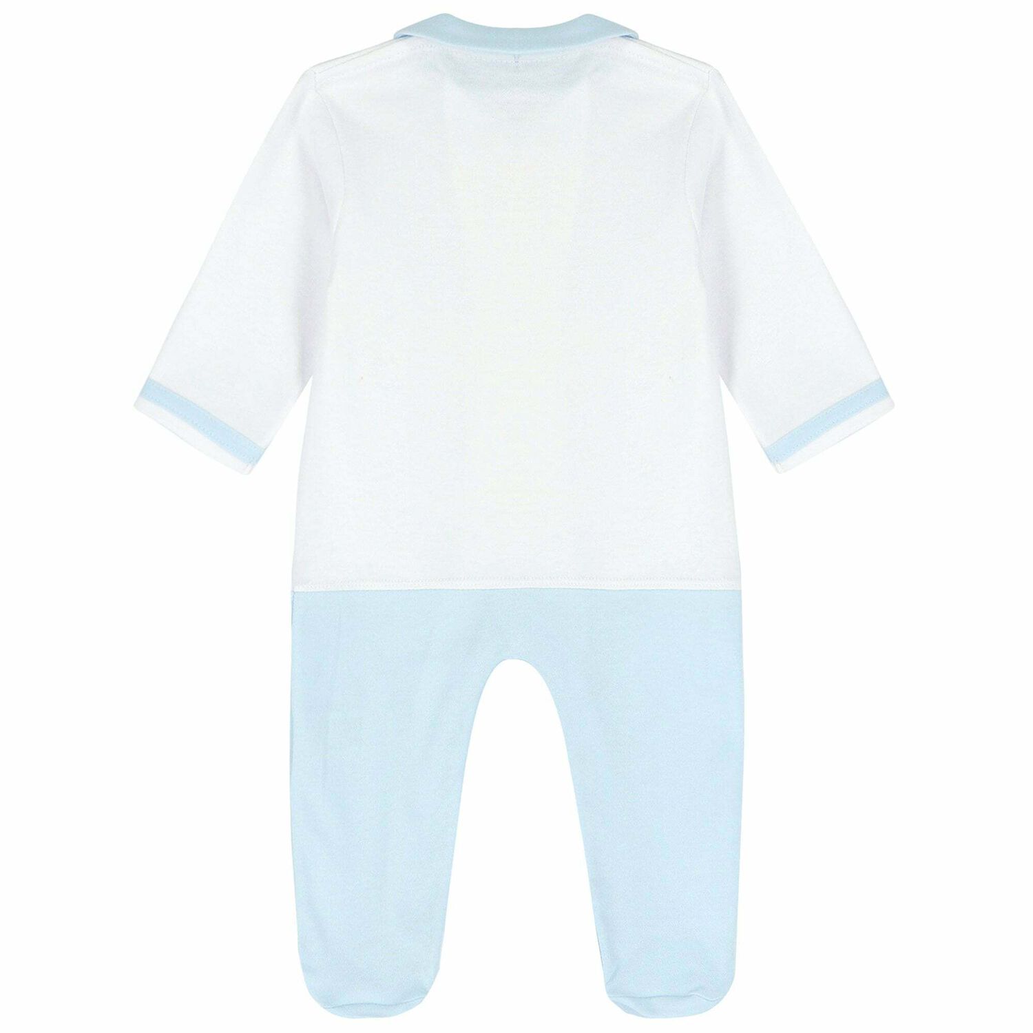 Boys Blue & White Babygrow, 1, hi-res