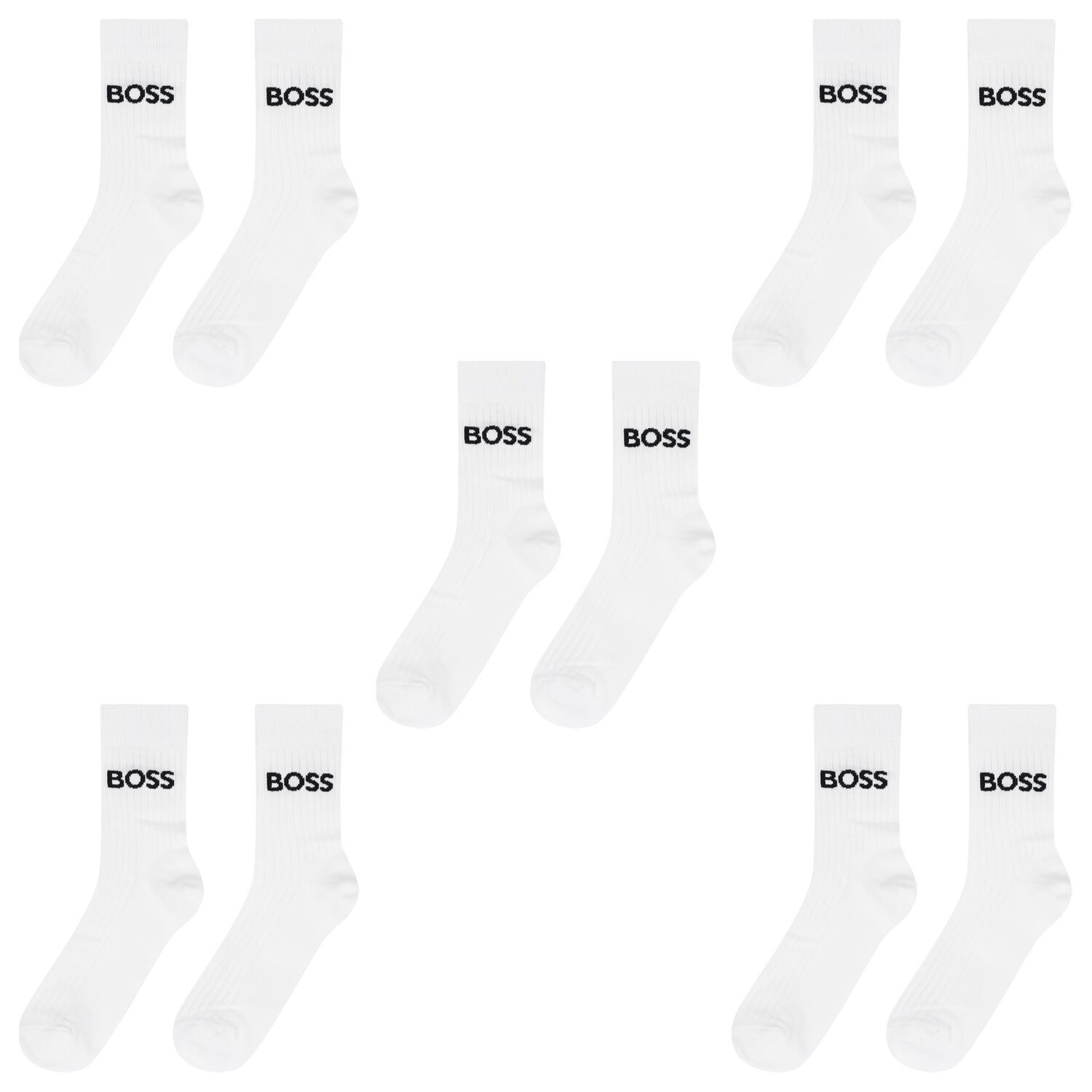 White Logo Socks ( 5-Pack ), 2, hi-res