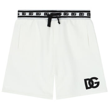 Boys White Logo Shorts