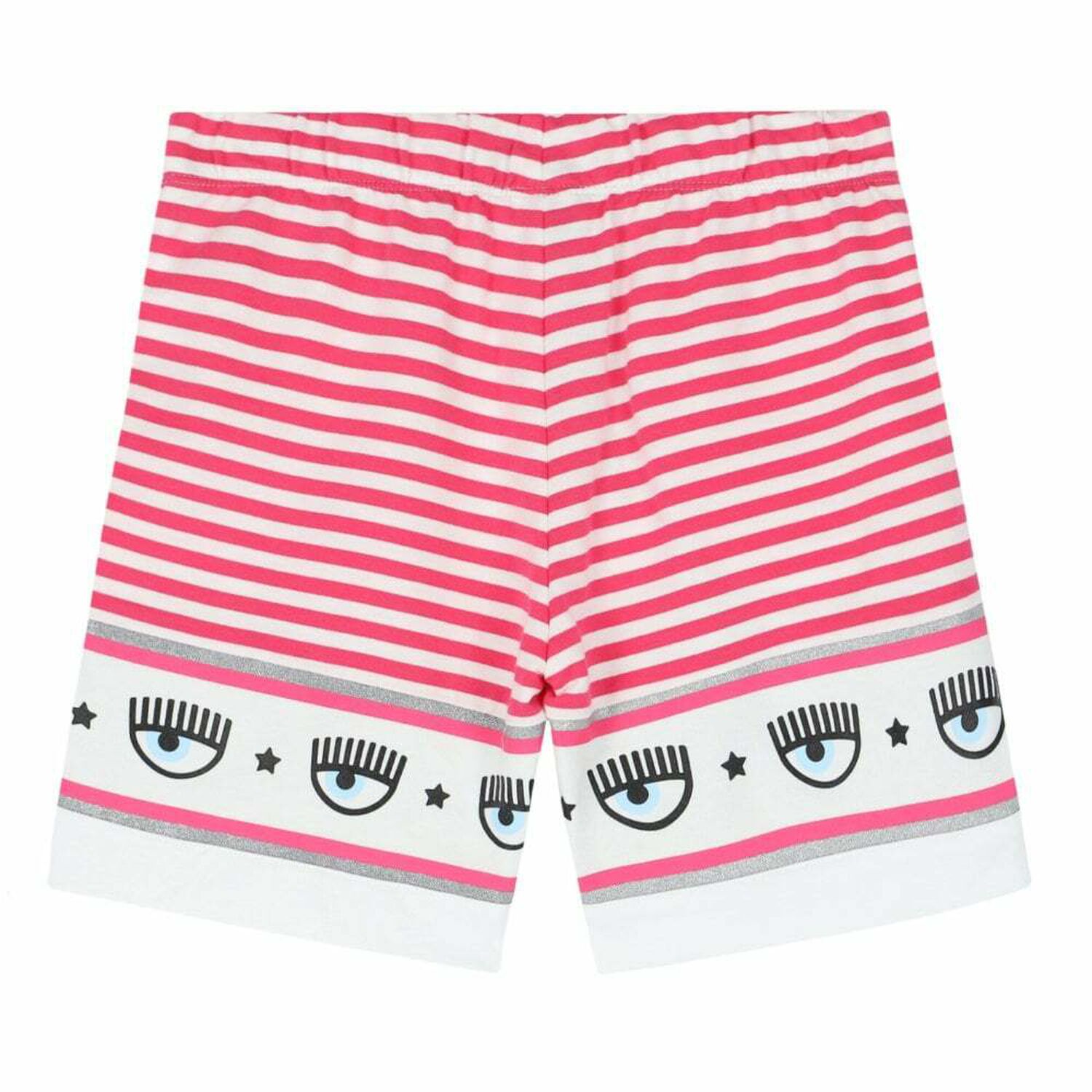 Girls Pink & White Striped Shorts, 1, hi-res image number null