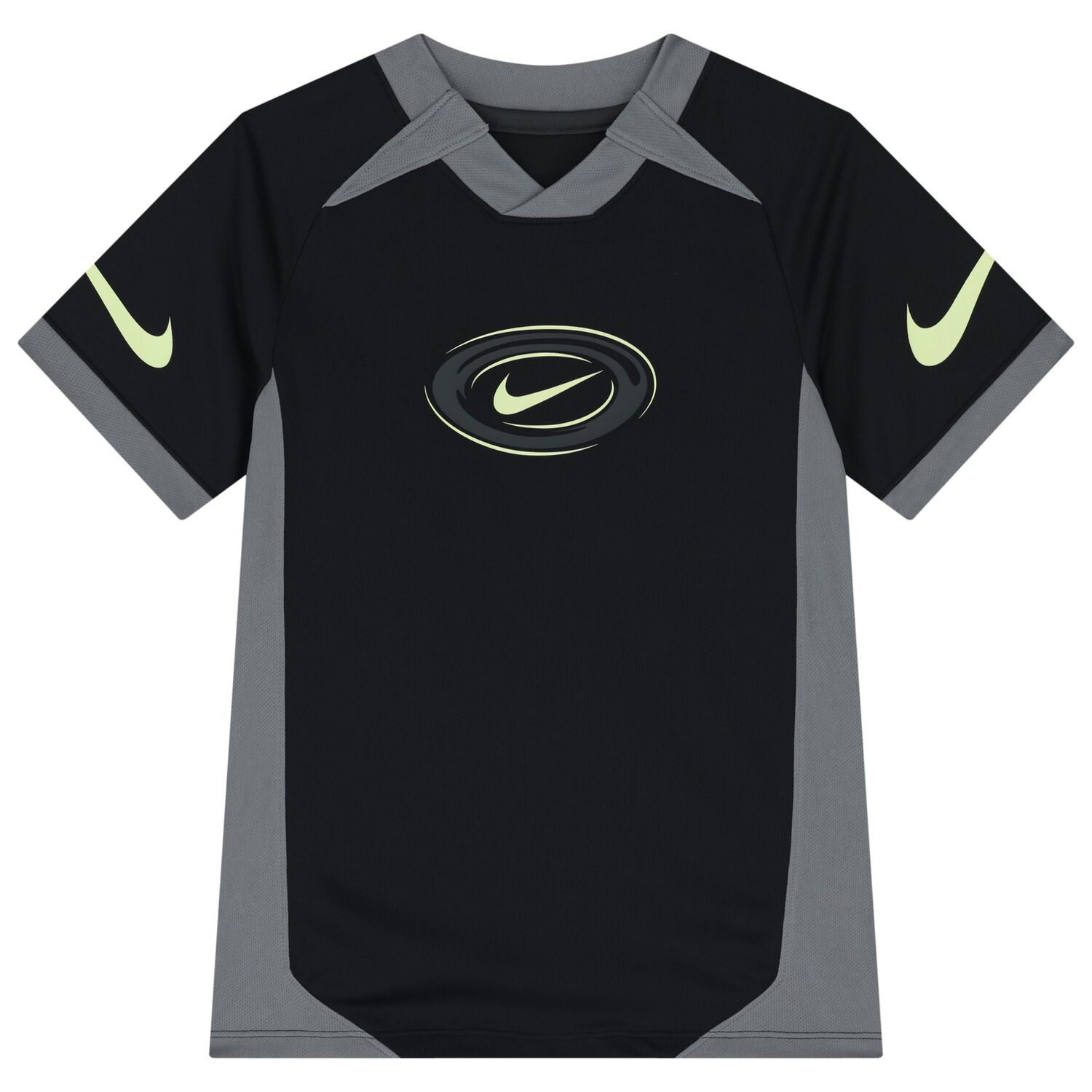 Boys Black & Grey Logo Dri-Fit T-Shirt, 1, hi-res