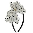 Girls Ivory & Black Bow Gladys Headband , 2, hi-res