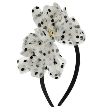 Girls Ivory & Black Bow Gladys Headband 