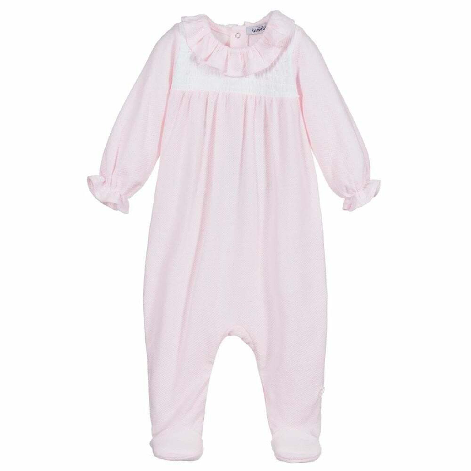 Baby Girls Pink & White Babygrow, 1, hi-res