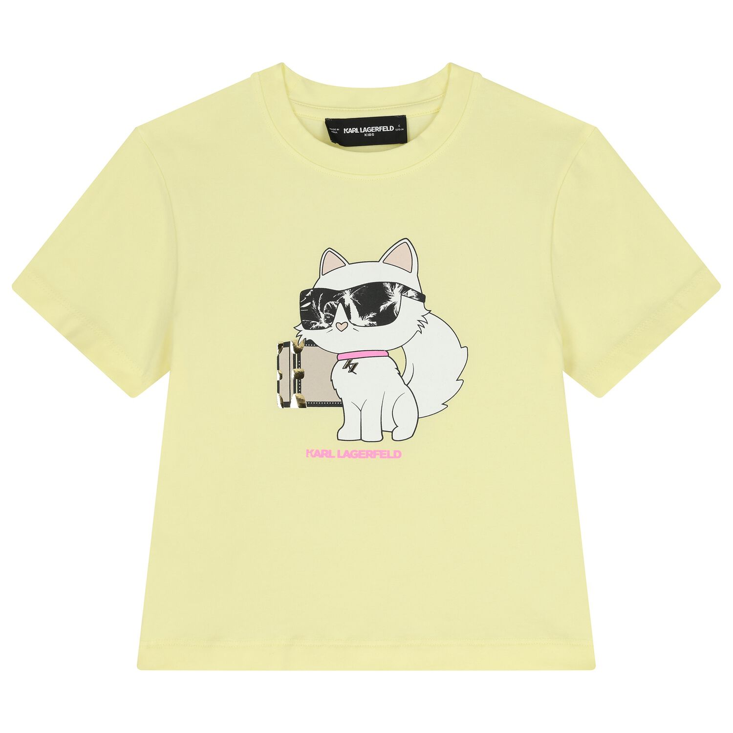 Girls Yellow Choupette T-Shirt, 1, hi-res