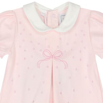 Baby Girls Pink Embroidered Romper