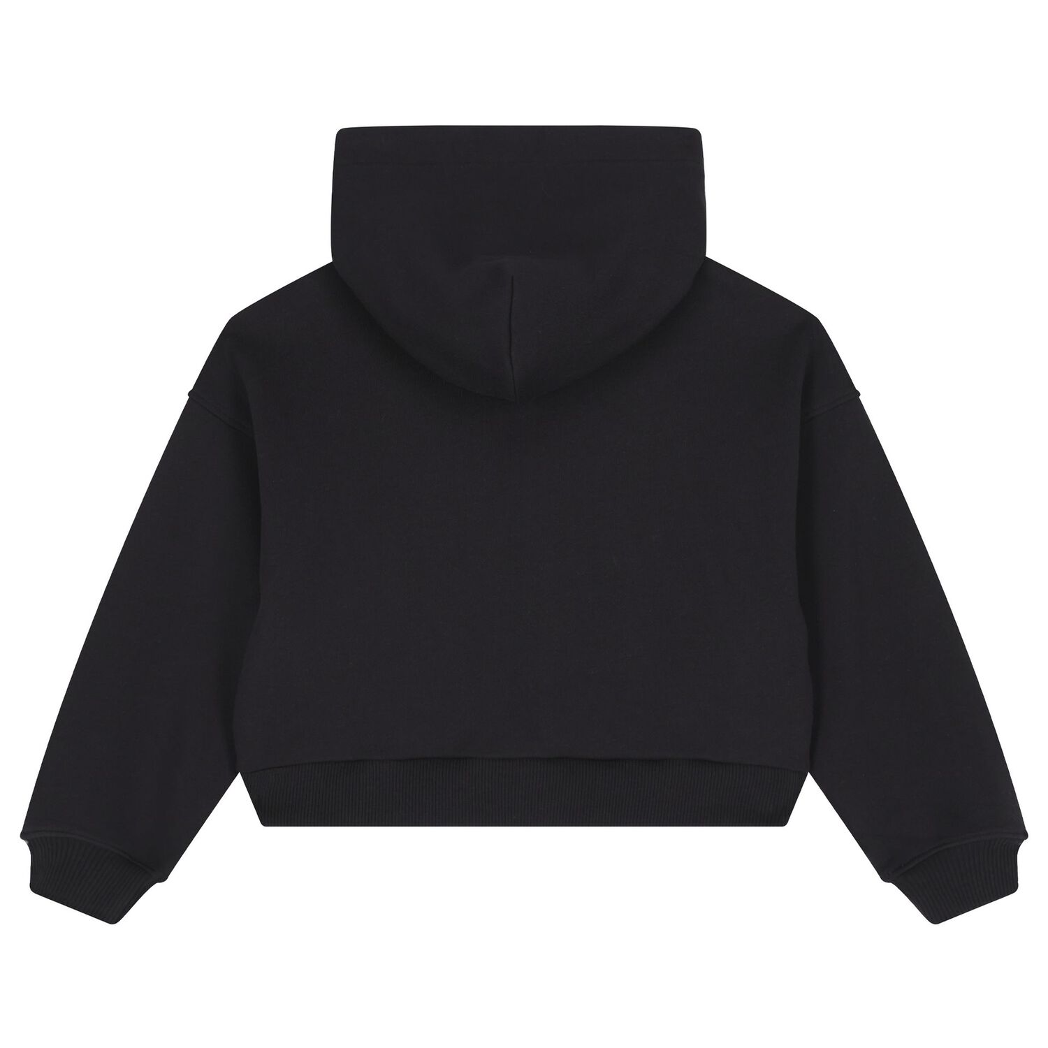 توب بنات هودى بسحاب بشعار باللون الاسود , 1, hi-res