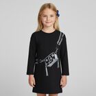 Girls Black Logo Bag Dress, 1, hi-res
