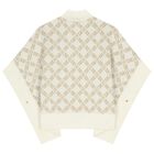 Girls Ivory Knitted Cape, 1, hi-res