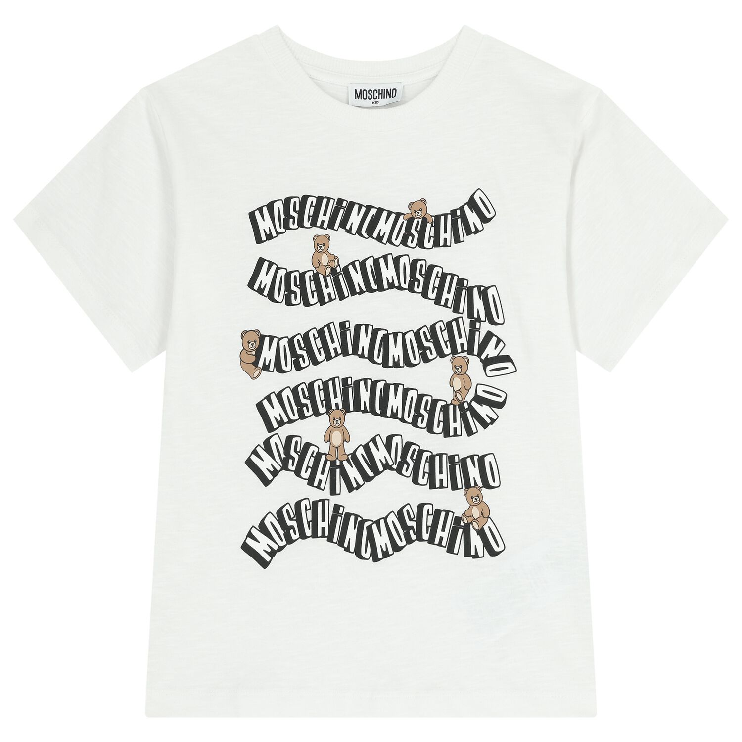 White Teddy Bear Logo T-Shirt, 1, hi-res