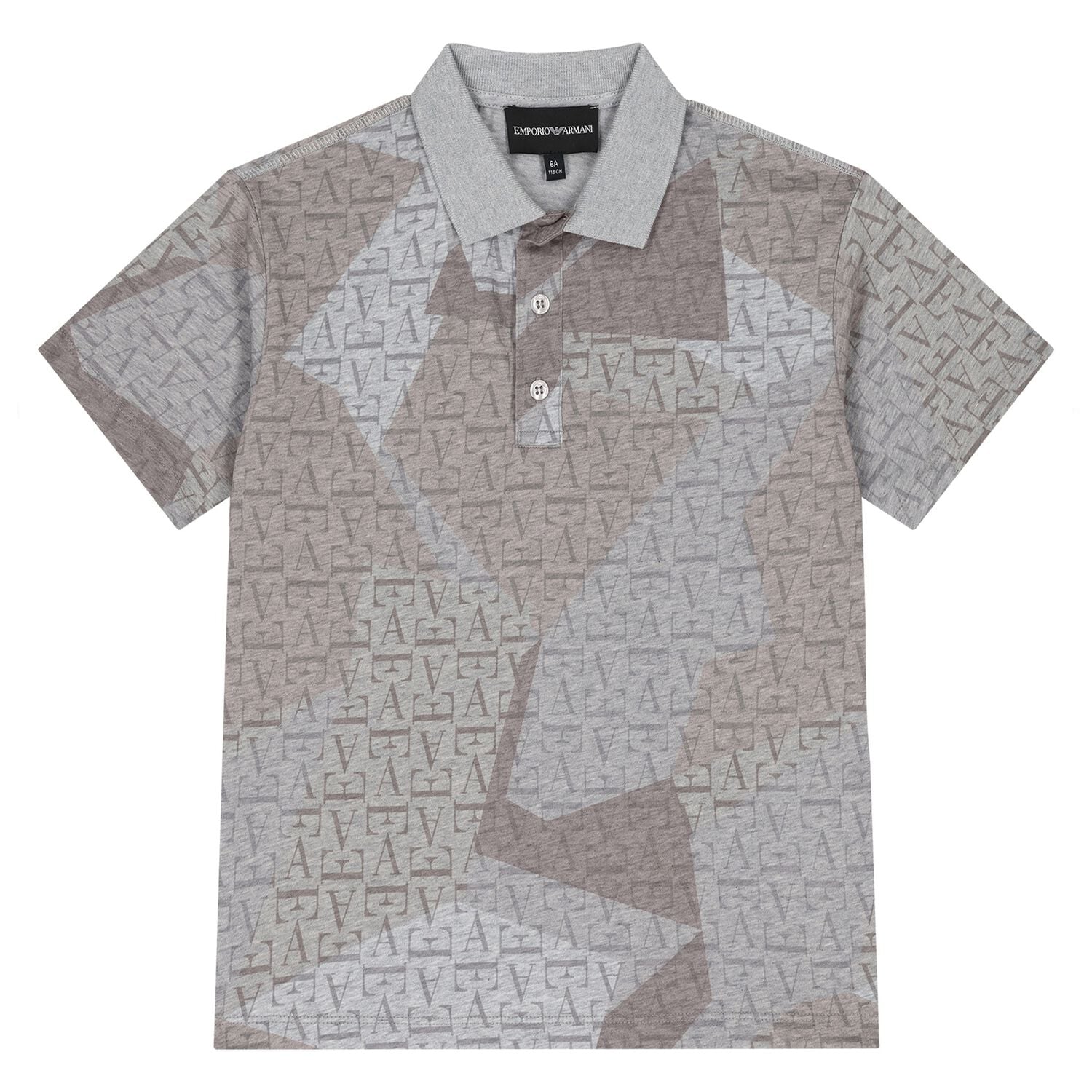 Boys Grey & Beige Logo Polo Shirt, 2, hi-res