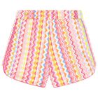 Girls White Zigzag Shorts, 1, hi-res