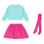 Girl Aqua & Pink Logo Heart Skirt Set, 1, hi-res