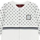 Baby Boys White & Navy Blue Logo Babygrow Set, 1, hi-res