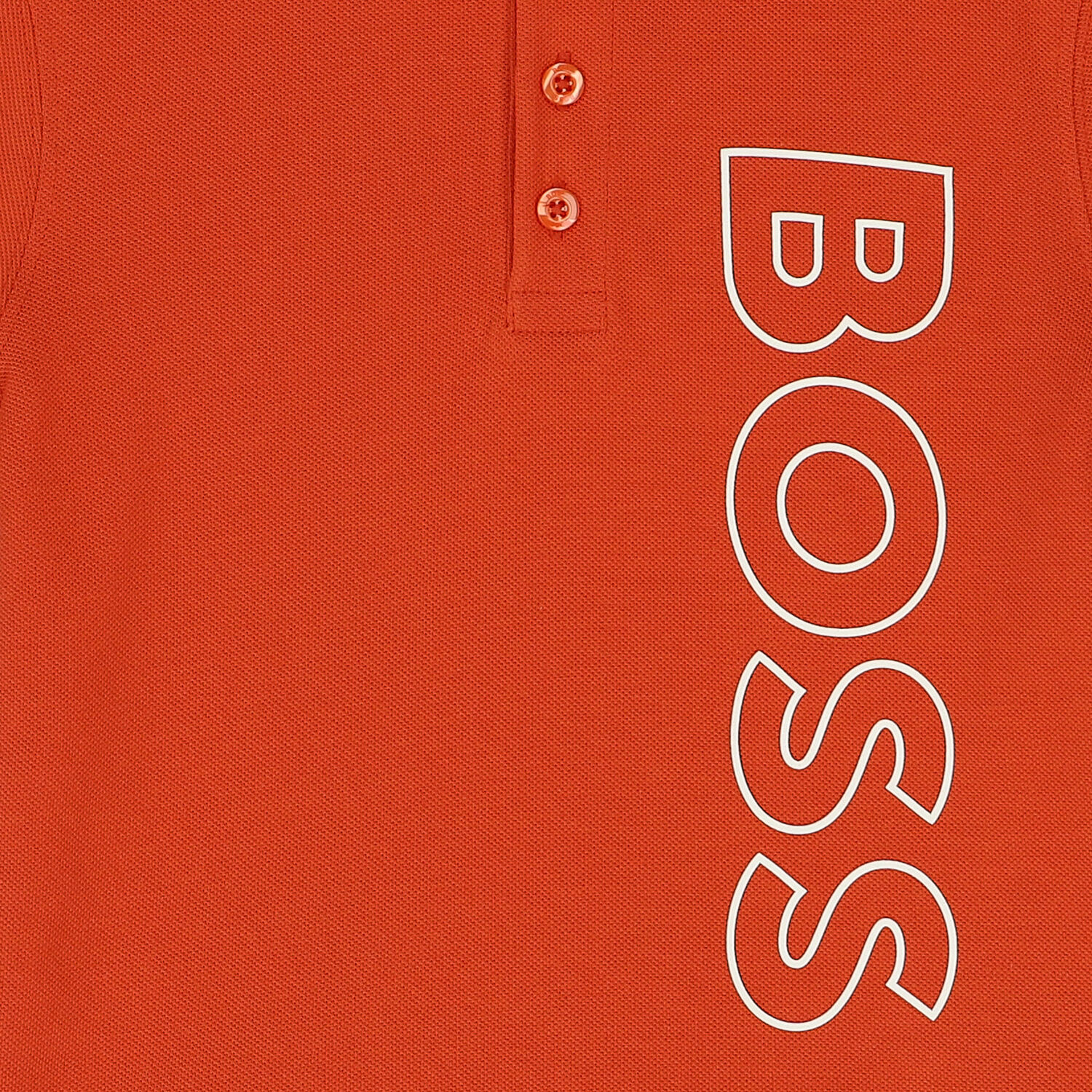 تيشيرت بولو أولاد بالشعار باللون البرتقالى, 1, hi-res image number null