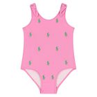 Younger Girls Pink Pony Logo Swimsuit, 1, hi-res