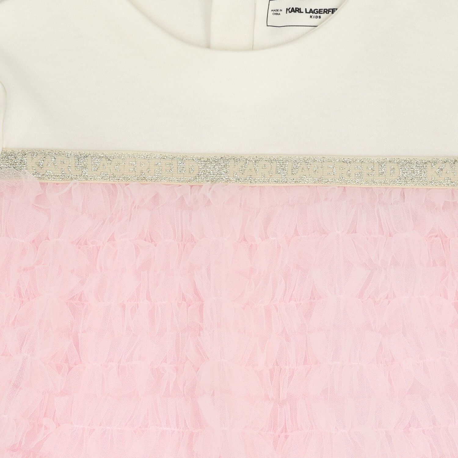 فستان بنات مكشكش باللون الوردى والابيض , 1, hi-res