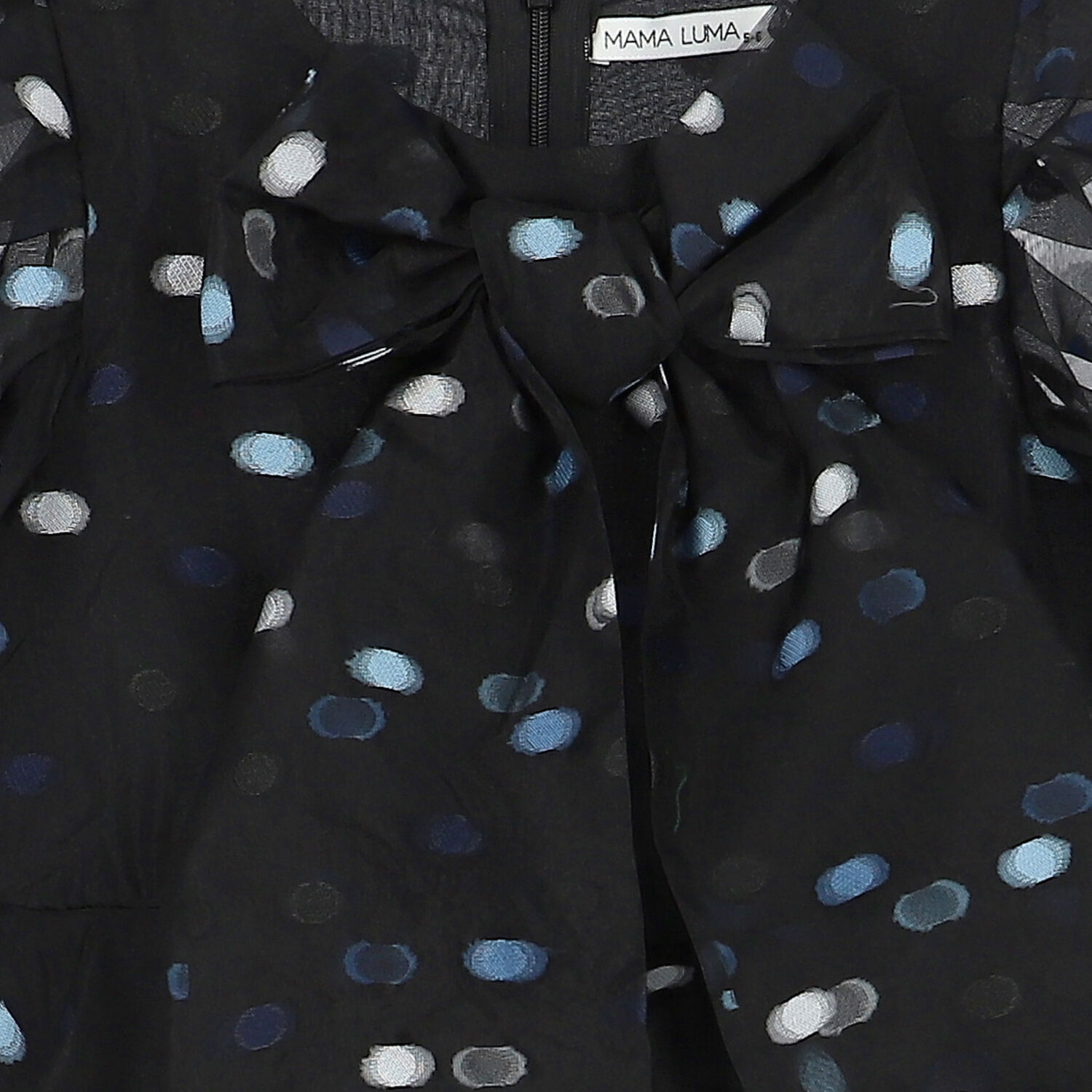 فستان أورجانزا باللون الأسود زالأزرق, 1, hi-res