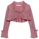 كارديجان محبوك باللون  وردي للبنات, 1, hi-res