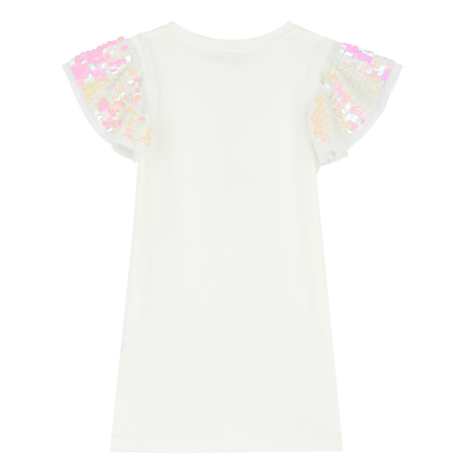 Girls White Sequin Dress, 4, hi-res