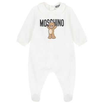 White Teddy Bear Logo Babygrow